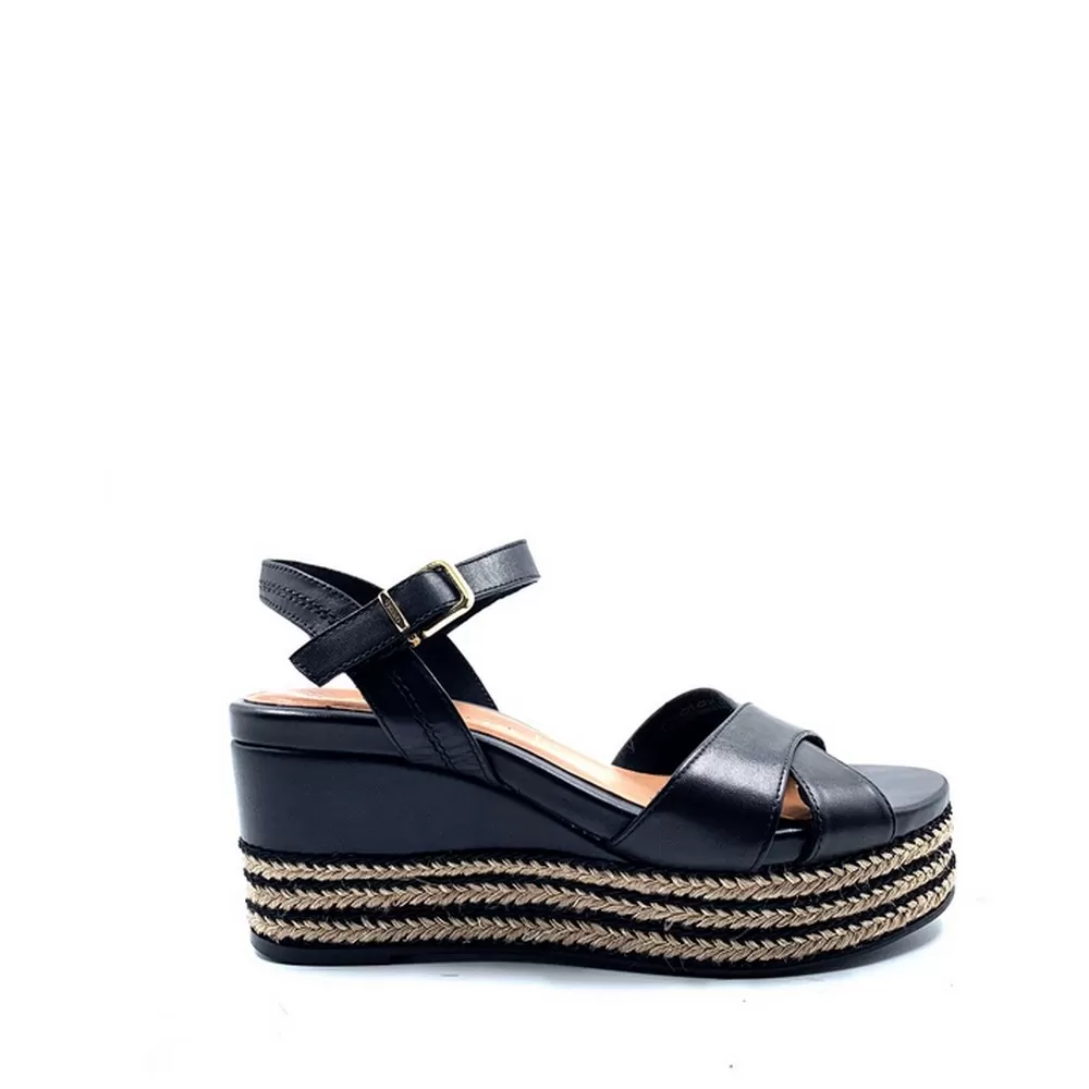 Γυναικείες Πλατφόρμες 1-28001-20 003 σε Μαύρο Δέρμα (Black Leather)