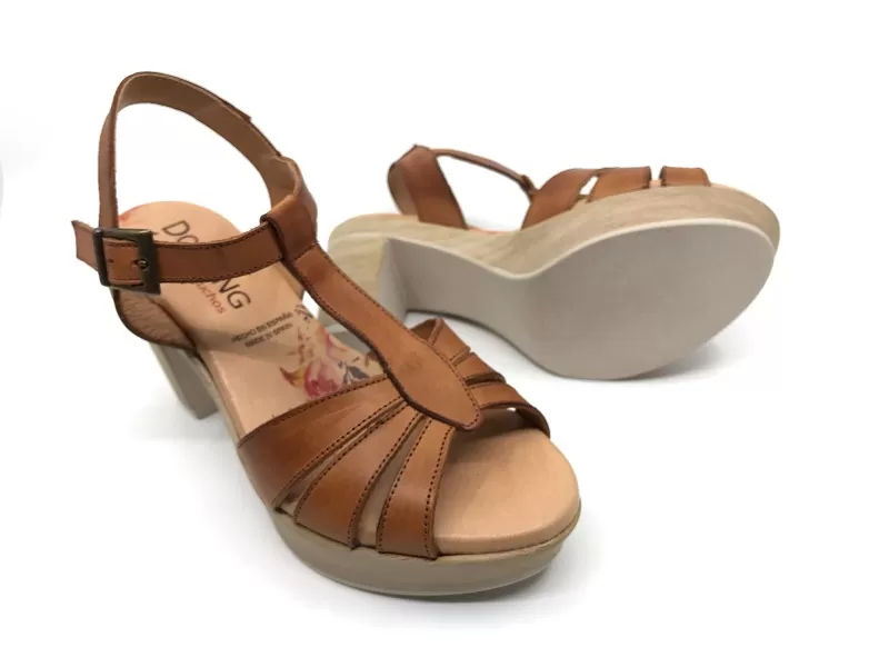 Γυναικεία Πέδιλα  D8164 Δερμάτινα-Ταμπά