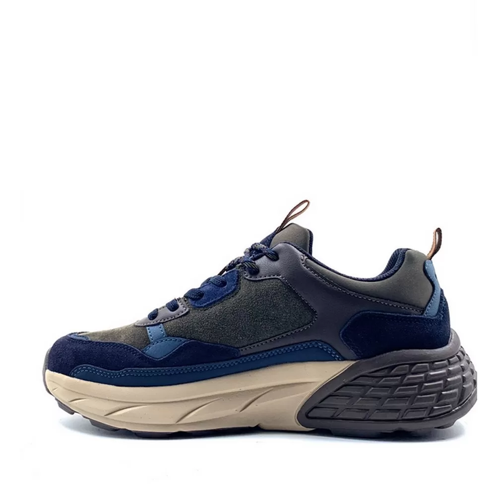 Ανδρικά Sneakers Groove Jm52070a Δέρμα Μπλε-Χακί Καστόρι