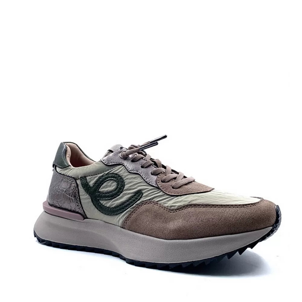 Γυναικεία Δερμάτινα Sneakers 25E820 σε Πούρο Χρωματισμό Taupe