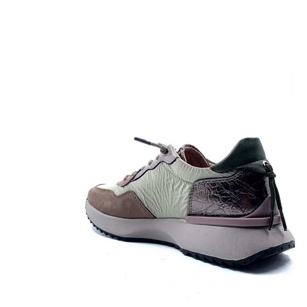 Γυναικεία Δερμάτινα Sneakers 25E820 σε Πούρο Χρωματισμό Taupe