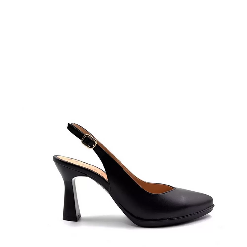 Γυναικείες Δερμάτινες Γόβες Saga14 σε Μαύρο Χρωματισμό