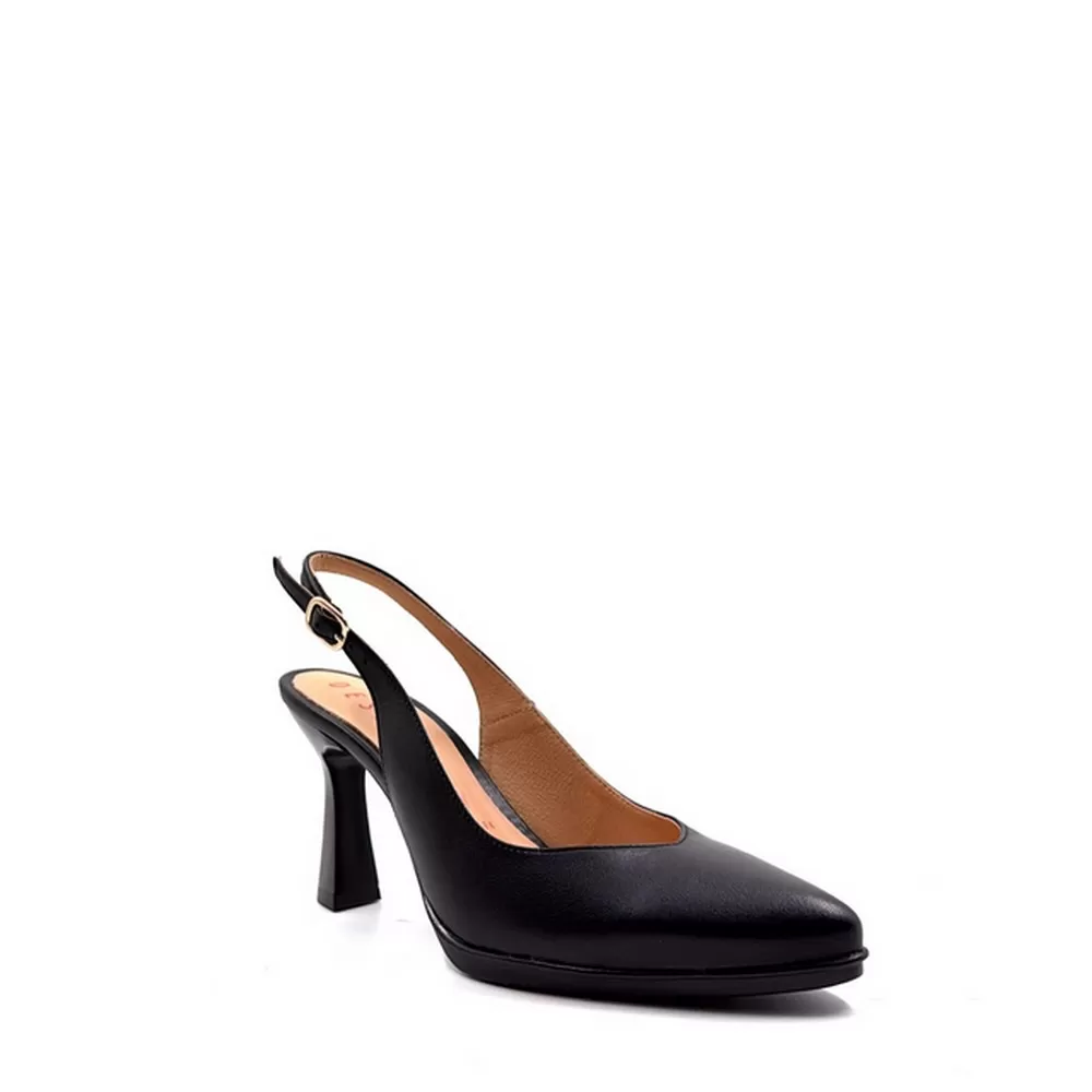 Γυναικείες Δερμάτινες Γόβες Saga14 σε Μαύρο Χρωματισμό