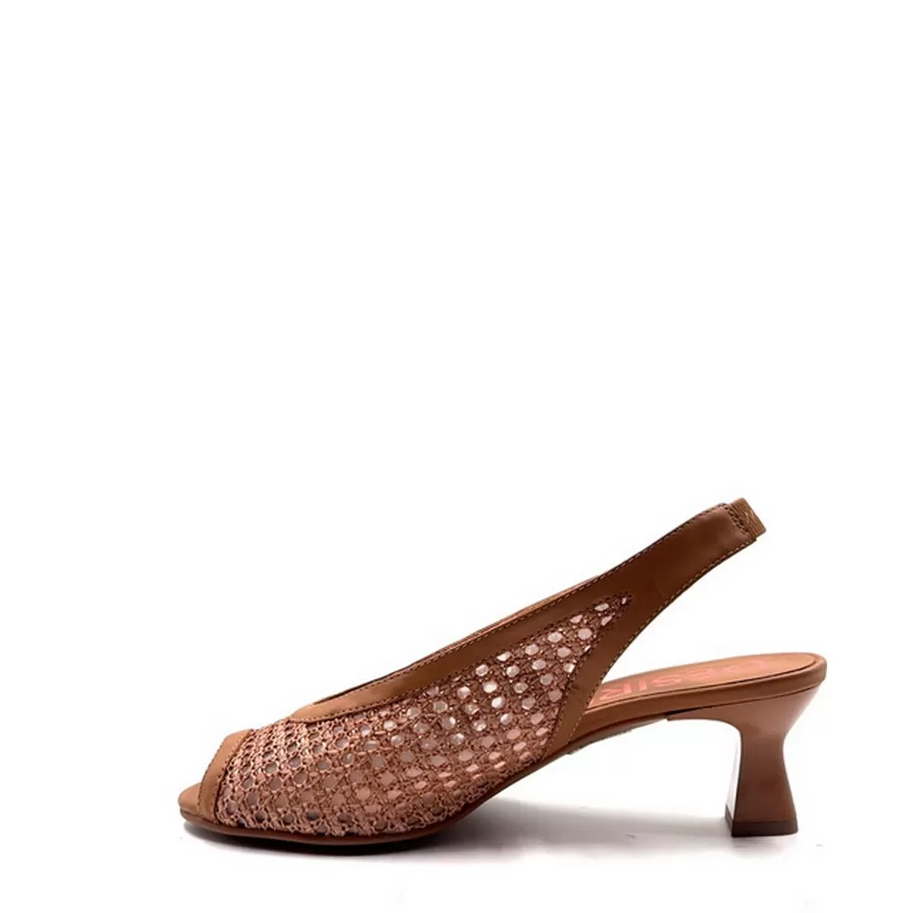 Γυναικείες Δερμάτινες Τρυπητές Γόβες Pepa2  σε Ταμπά Χρωματισμό