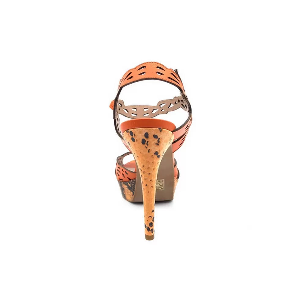 Γυναικεία Πέδιλα 10960 Πορτοκαλί-Φίδι