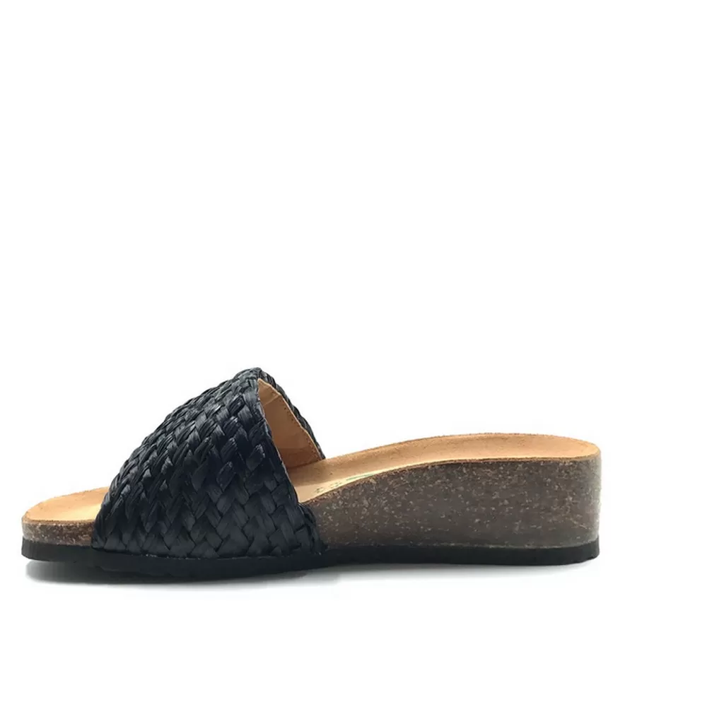 Γυναικείες Ανατομικές  Παντόφλες 12a2263  σε Μαύυρο Χρωματισμό (Rafia Arabia Nero)