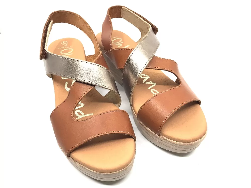 Γυναικείες Πλατφόρμες  4239 σε Ταμπά Χρυσό Χρωματισμό