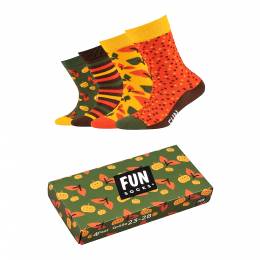 Κάλτσες για Κορίτσι sfu71115 σετ δώρου 4 τεμαχίων σχέδιο φθινόπωρο (Shale green) FUN SOCKS